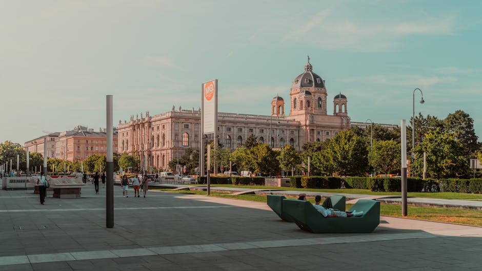 Scenic view of Museum Quarter with Hofburg Palace in Vienna, perfect for travel enthusiasts.
